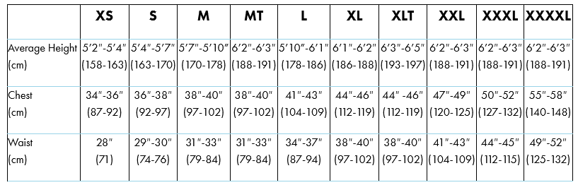 2024 Gill Mens Quest Leggins 0 Size Chart